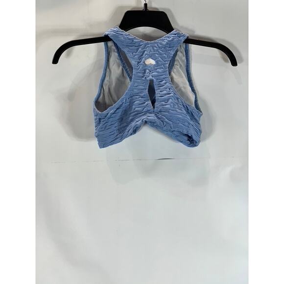 BOOTY BY BRABANT Women's Periwinkle Chrome Sculpt Textured V Top SZ OS - Picture 2 of 11